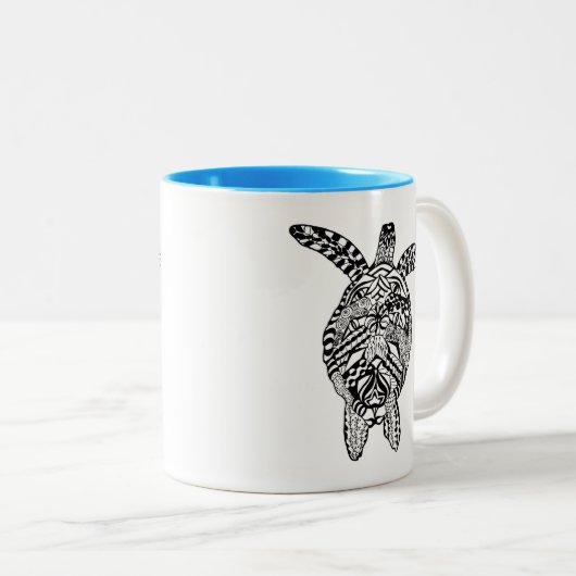 Art-Schildkröte Zweifarbige Tasse (VorderseiteRechts)