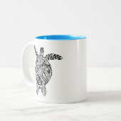 Art-Schildkröte Zweifarbige Tasse (Vorderseite Links)