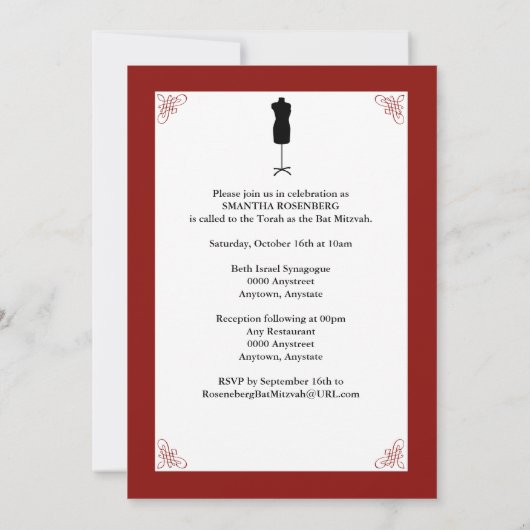 Art! Schläger Mitzvah Zeitschrift-Einladung Einladung (Rückseite)