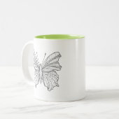 Art-Schmetterling 3 Zweifarbige Tasse (Vorderseite Links)