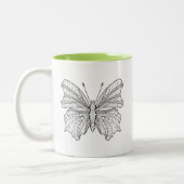 Art-Schmetterling 3 Zweifarbige Tasse (Links)