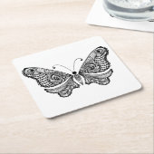 Art-Schmetterling Rechteckiger Pappuntersetzer (angewinkelt)