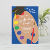 Art School Abschluss Malerei einer strahlenden Zuk Einladung (Stehend Vorderseite)