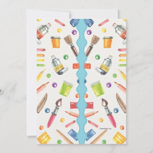 Art School Party Einladung (Rückseite)