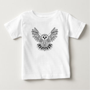 Art-schwarze Eule Baby T-shirt