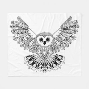 Art-schwarze Eule Fleecedecke