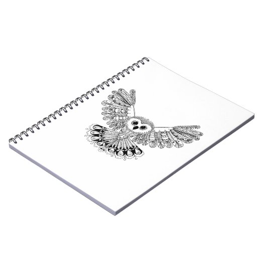 Art-schwarze Eule Notizblock (Linke Seite)