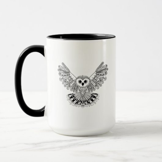 Art-schwarze Eule Tasse (Links)