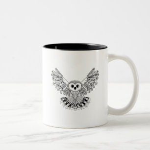 Art-schwarze Eule Zweifarbige Tasse