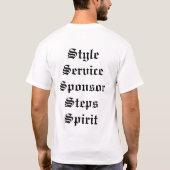Art, Service, Sponsor, Schritte, Geist T-Shirt (Rückseite)