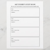 Art Show Ausstellung Gastbuchseiten (Rückseite)