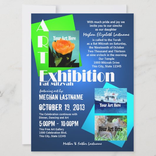 Art Show Bat Mitzvah Einladung (Vorderseite)