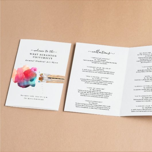 Art Show Programm für Studio, Schule, etc. Flyer