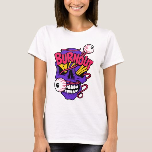 Art Skull mit Burnout T-Shirt (Vorderseite)