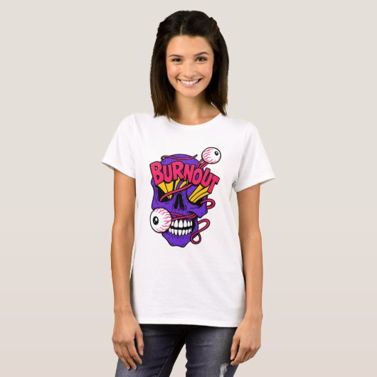 Art Skull mit Burnout T-Shirt (Vorne ganz)