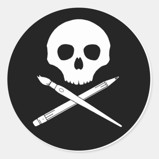 Art Skull Runder Aufkleber (Vorderseite)