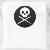 Art Skull Runder Aufkleber (Tasche)