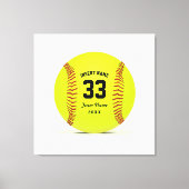 Art Softball Gelb rot und schwarz Custom Leinwanddruck (Vorderseite)