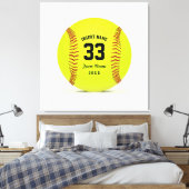 Art Softball Gelb rot und schwarz Custom Leinwanddruck (Insitu (Schlafzimmer))