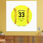 Art Softball Gelb rot und schwarz Custom Leinwanddruck (Insitu (Wohnzimmer))