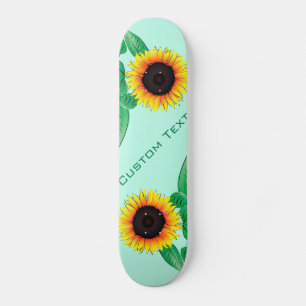 Art Sonnenblumen - Fügen Sie Ihren Text / Ihren N Skateboard