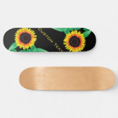 Art Sonnenblumen - Fügen Sie Ihren Text / Ihren Na Skateboard (Horizontal)