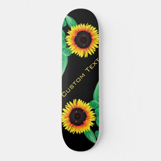 Art Sonnenblumen - Fügen Sie Ihren Text / Ihren Na Skateboard (Vorderseite)
