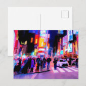 Art Square Night Postkarte (Vorne/Hinten)