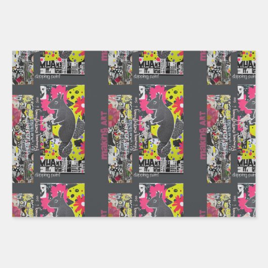 Art Squirrel Geschenkpapier Set (Vorderseite 3)