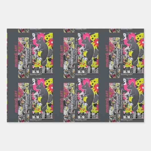 Art Squirrel Geschenkpapier Set (Vorderseite 2)