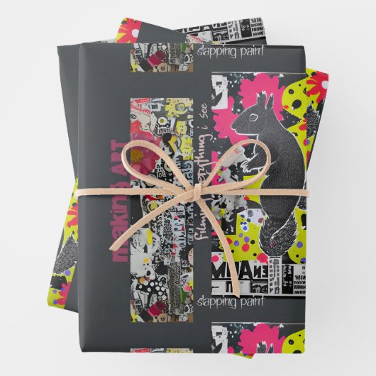 Art Squirrel Geschenkpapier Set (Beispiel)