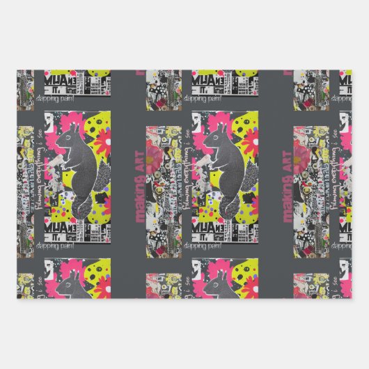 Art Squirrel Geschenkpapier Set (Vorderseite)