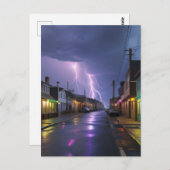 Art: Stormy Night Downtown Postkarte (Vorne/Hinten)