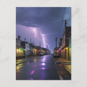 Art: Stormy Night Downtown Postkarte
