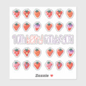 Art Strawberries Small Custom Cut Vinyl Sticker (Blatt)
