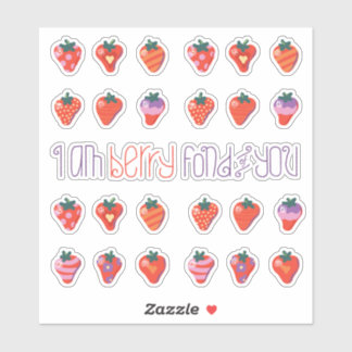 Art Strawberries Small Custom Cut Vinyl Sticker
