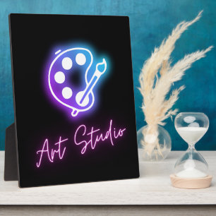 Art Studio Neon Line Art Fotoplatte