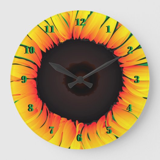 Art Sunflower - Sommer Große Wanduhr (Vorderseite)