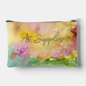 "Art Supplements" mit Abstraktem Aquarellhintergru Zubehörtasche (Rückseite)
