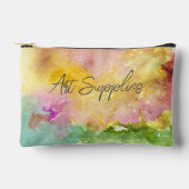 "Art Supplements" mit Abstraktem Aquarellhintergru Zubehörtasche (Vorderseite)