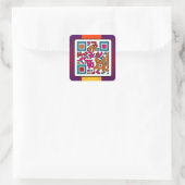 ART TAG QR CODE-Aufkleber Quadratischer Aufkleber (Tasche)