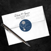 Art Tattoos Line | Abstrakt Navy Blue Dark Gray Runder Aufkleber