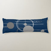 Art Tattoos Line | Abstrakt Navy Blue Dark Gray Seitenschläferkissen (Rückseite)