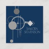 Art Tattoos Line | Abstrakt Navy Blue Dark Gray Telefonnummerkarte (Vorderseite)