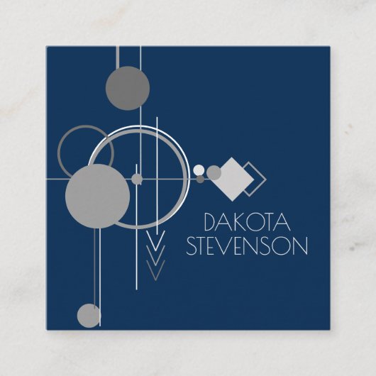 Art Tattoos Line | Abstrakt Navy Blue Dark Gray Telefonnummerkarte (Vorderseite)