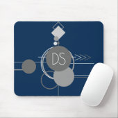 Art Tattoos Line | Abstrakt Navy Blue Gray Custom Mousepad (Mit Mouse)