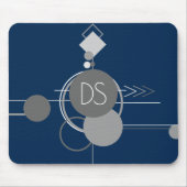 Art Tattoos Line | Abstrakt Navy Blue Gray Custom Mousepad (Vorne)