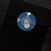 Art Tattoos Line | Abstrakt Navy Blue Gray Custom Runder Aufkleber