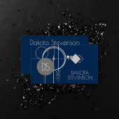 Art Tattoos Line | Abstrakt Navy Blue Gray Custom Telefonnummerkarte