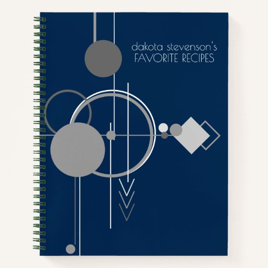 Art Tattoos Line | Blaue Graue Lieblingsrezeptur Notizblock (Vorderseite)